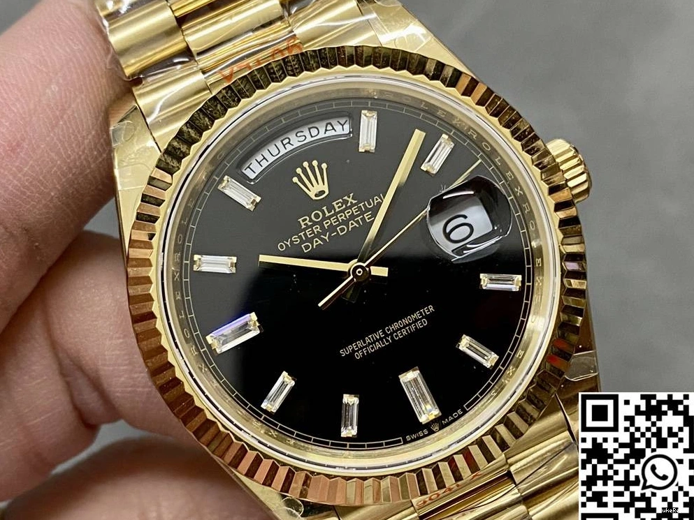 Black Tungsten Factory v5 Date Hourmarker Rolex M228238-0059 QF Dial Day Diamond Steel 1002